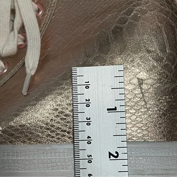 Converse Women's Metallic Rose Gold Reptile print High-Top All Star Sneakers - Picture 9 of 12